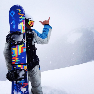 Stalk it snowboard athlete shredding Telluride, Colorado in January, 2015.